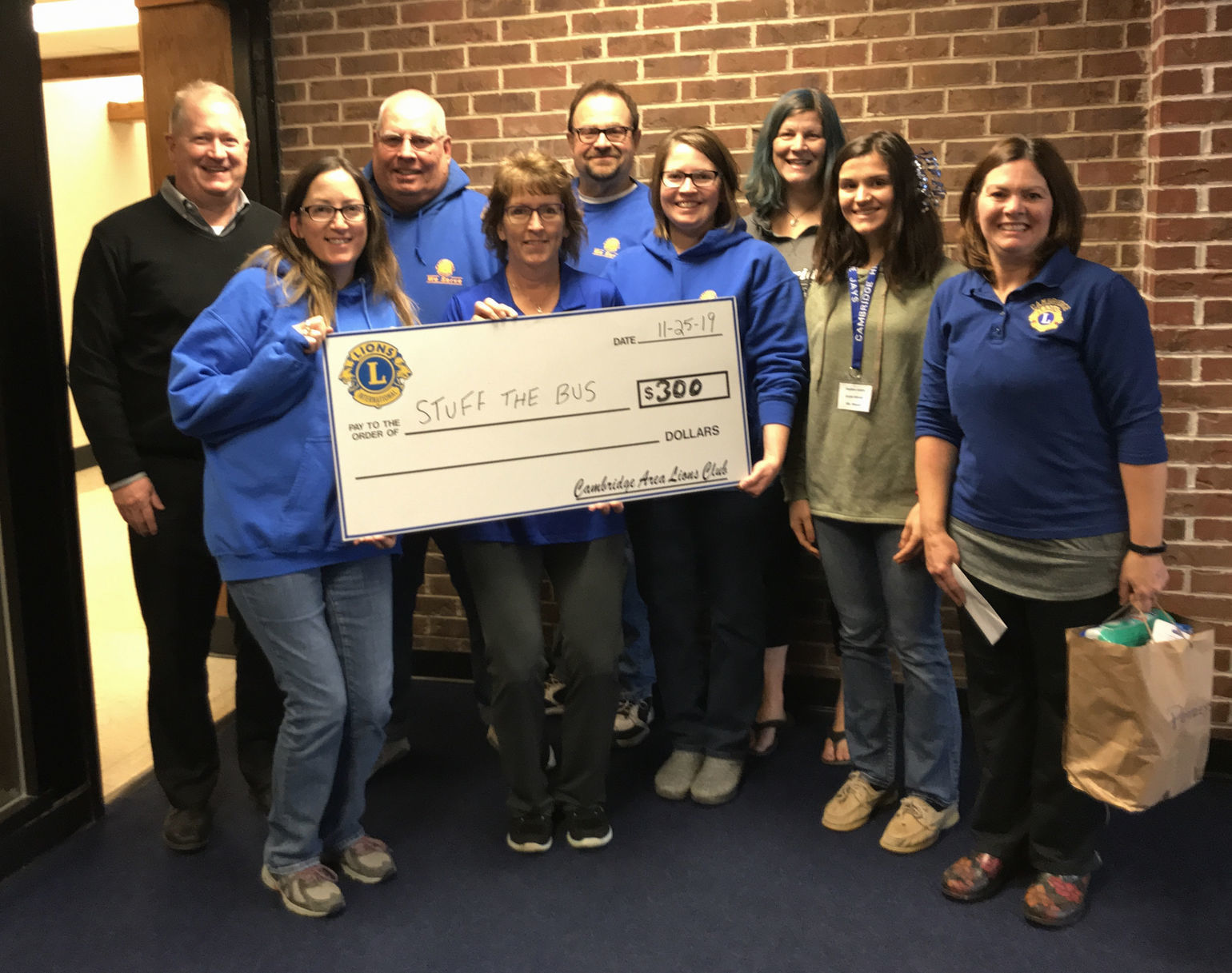Stuff the Bus donation